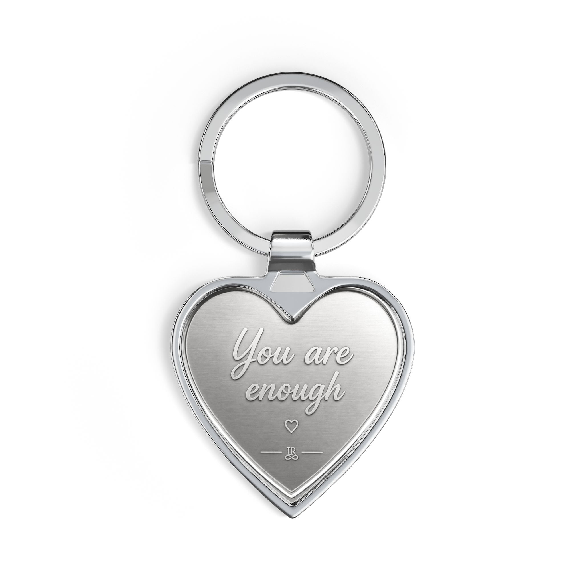You Are Enough Inspirational Heart Keychain | Stainless Steel Motivational Gift